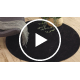Covor de spalat modern LINDO cerc negru, anti-alunecare, shaggy